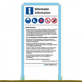 Informatieportaal lichtblauw reclamebord bedrijfsnaambord